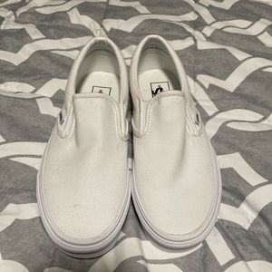 Brand new never worn vans white slip on